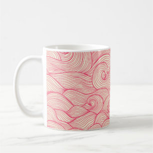 Abstracte golvende streken, patroon. koffiemok