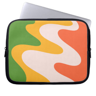 Abstracte golvende vloeibare vormen laptophoes laptop sleeve