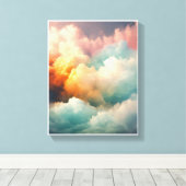 Abstracte golvende wolken Canvas Print (Insitu (Houten vloer))