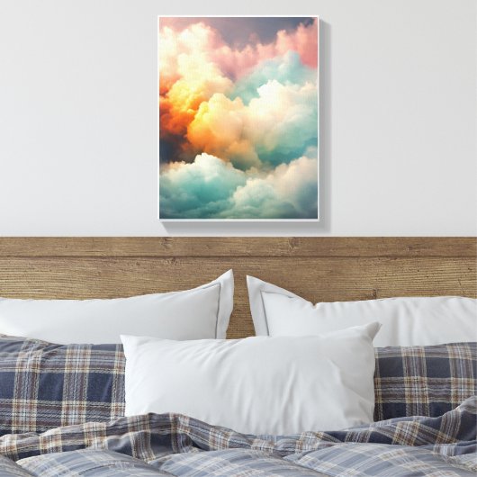 Abstracte golvende wolken Canvas Print (Insitu (Slaapkamer))