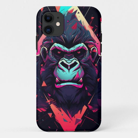 Abstracte gorilla met felle kleuren Case-Mate iPhone case (Achterkant)