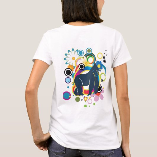 Abstracte Gorilla Women's Basic T-Shirt (Achterkant)