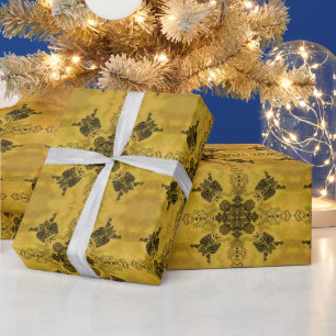 Abstracte Gothic Tribal Line Tekening Herhalingspa Cadeaupapier