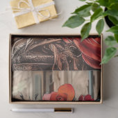 Abstracte Gotische Gargoyle Blue Butterfly Decoupa Tissuepapier (Geschenk)