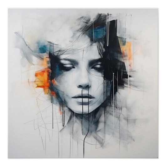 Abstracte Gouache Textured Art Perfect Poster (Voorkant)