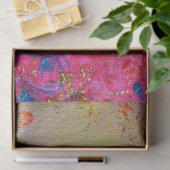 ABSTRACTE GOUDE ZWEEFSELS, PINK FUCHSIA RED BLUE F TISSUEPAPIER (Geschenk)