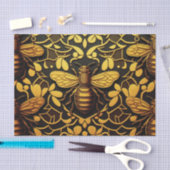 Abstracte gouden bij. Golden florale insectenpatro Tissuepapier (Craft)