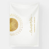 Abstracte gouden cirkel handgemaakte sieraden bedr spandoek (Verticaal)