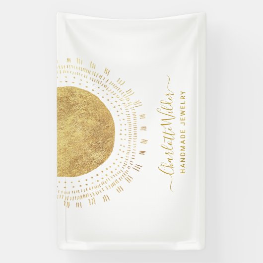 Abstracte gouden cirkel handgemaakte sieraden bedr spandoek (Verticaal)