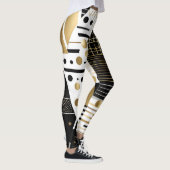 abstracte gouden en zwarte driehoeken leggings (Rechts)