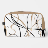 Abstracte gouden en zwarte lijnen toilettasje (Voorkant)