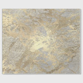 Abstracte gouden Folie Metallic Stroke Silver Grey Cadeaupapier (Vlak)