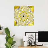 Abstracte Gouden Fractal Poster (Thuiskantoor)