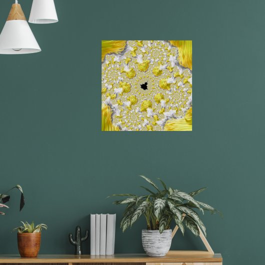 Abstracte Gouden Fractal Poster (Woonkamer 1)