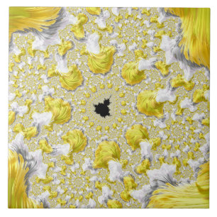 Abstracte gouden fractal tegeltje