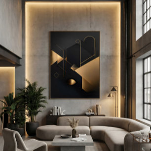 Abstracte Gouden Geometrie Poster