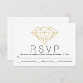 Abstracte gouden glitter diamanten bruiloft RSVP k (Voorkant / Achterkant)