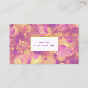 *~* Abstracte Gouden Glitter Paarse Geel Wit Visitekaartje