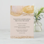 Abstracte gouden glitter vormen moderne budget bru kaart (Staand voorkant)