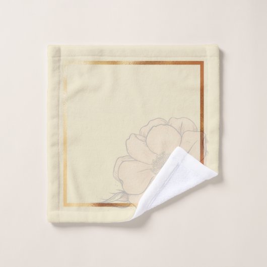 Abstracte gouden ivoren bloem bad handdoek (Wasdoekje)