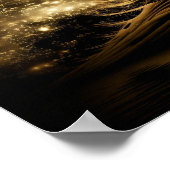 Abstracte gouden kerstboom poster (Hoek)