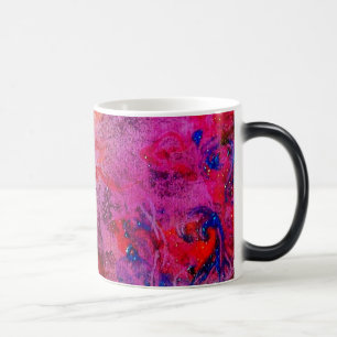 ABSTRACTE GOUDEN KRULLEN, rood roze paars geel Magische Mok