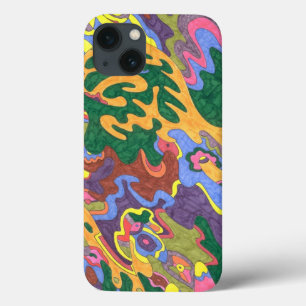abstracte gouden kunst iPhone 13 hoesje