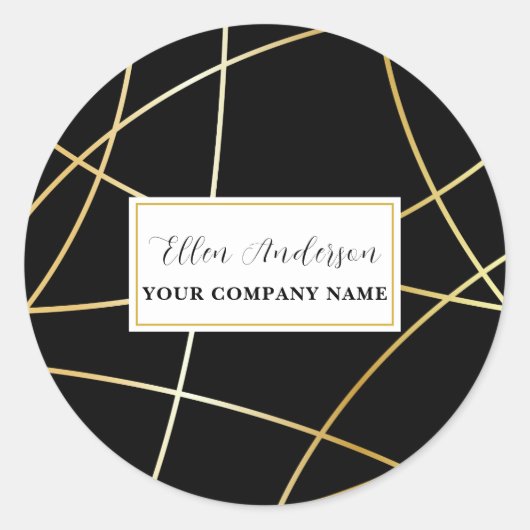 Abstracte gouden lijnen sticker (Voorkant)