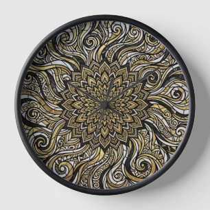 Abstracte gouden mandala cirkel kunst klokken