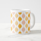 Abstracte gouden ogeenpatroonachtergrond grote koffiekop (Voorkant rechts)