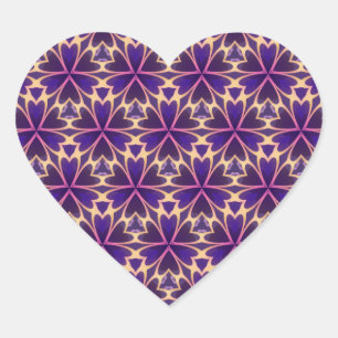 Abstracte gouden roze bloemen hart sticker