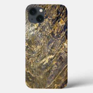 Abstracte gouden waterpatronen iPhone 13 hoesje