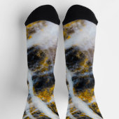 Abstracte gouden witte lijnen rotsachtige textuur sokken (Top)