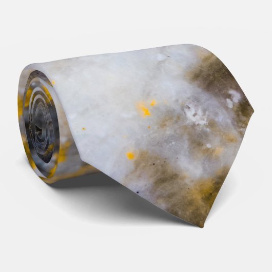 Abstracte gouden witte lijnen rotsachtige textuur stropdas (Opgerold)