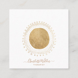 Abstracte gouden zon therapeut counselor vierkante visitekaartje