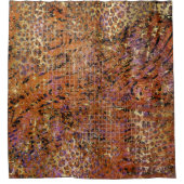 Abstracte goudhuid met gemengde samenstelling en l douchegordijn (Voorkant)