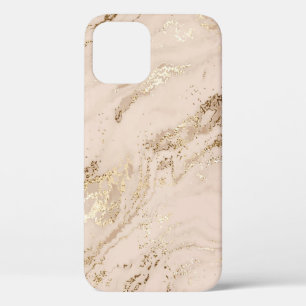 Abstracte goudmarmer met glittergolven iPhone 12 hoesje