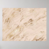 Abstracte goudmarmer met glittergolven poster (Voorkant)