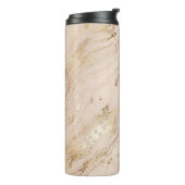 Abstracte goudmarmer met glittergolven thermosbeker (Gedraaid links)