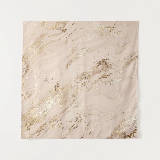 Abstracte goudmarmer met glittergolven wandkleed (Voorkant)