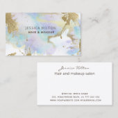 Abstracte goudpastelwasprogramma's met goudglitter visitekaartje (Voorkant / Achterkant)