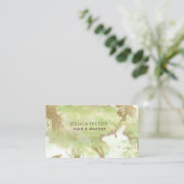 Abstracte goudpastelwasprogramma's met goudglitter visitekaartje (Staand voorkant)