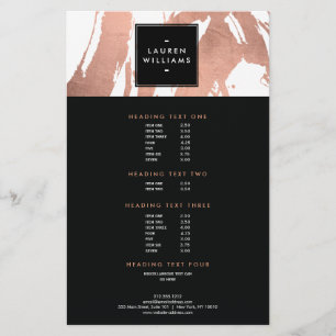 Abstracte goudpenseelstreken van Roos op wit Flyer