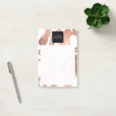 Abstracte goudpenseelstreken van Roos op wit Post-it® Notes (Kantoor)