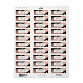 Abstracte goudpenseelstreken van Roos op zwart Etiket (Full Sheet)