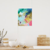 Abstracte goudverf poster (Keuken)