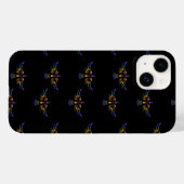 Abstracte goudvogel, paars en groen, zwart Case-Mate iPhone case (Achterkant (horizontaal))