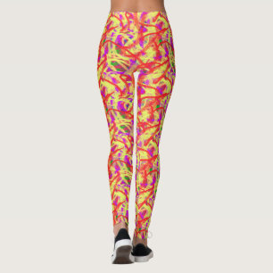 Abstracte Graffiti Heldere Brush Painting Leggings
