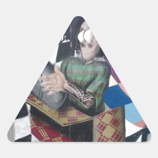 Abstracte graffiti-kunst driehoek sticker (Voorkant)