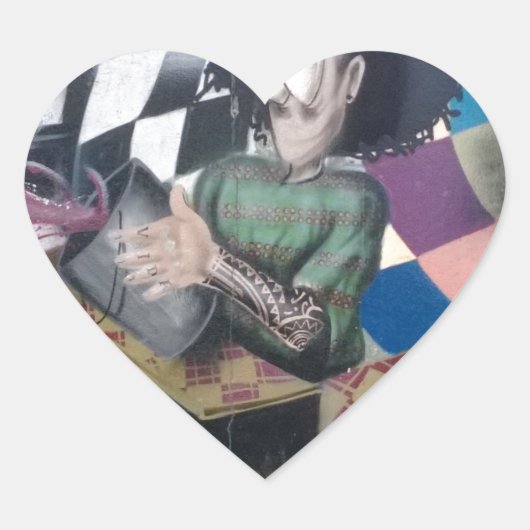 Abstracte graffiti-kunst hart sticker (Voorkant)